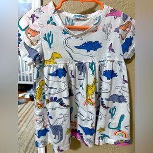 Adorable Dino rainbow toddler dress
